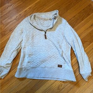 L.L. Bean Cream Quilted Pullover